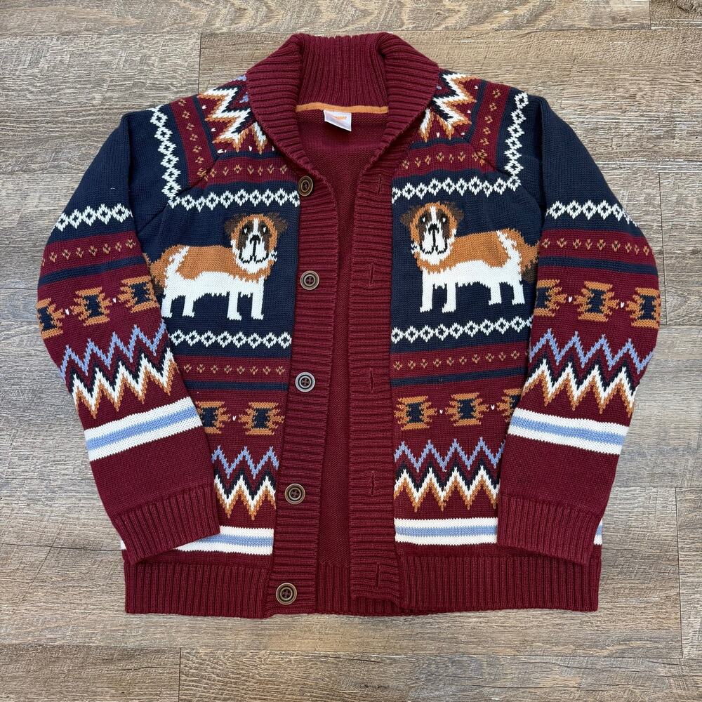 Gymboree Boys' "Pups Fairisle" St. Bernard Dog Cardigan Sweater